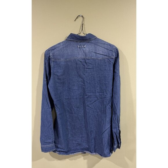 Warehouse One Button Up Shirt women Size Small Blue - Picture 5 of 11